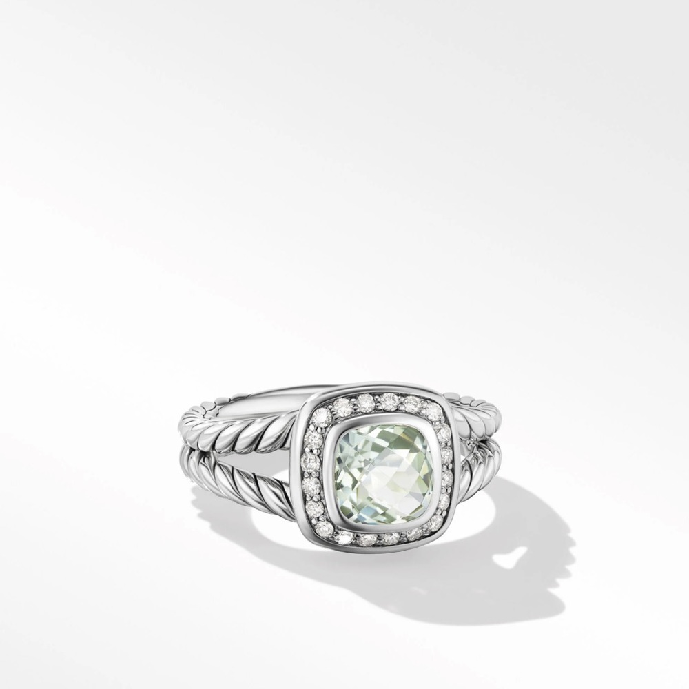 David Yurman Albion Ring in Prasiolite and Pavé Diamonds